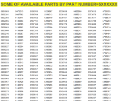 PART NUMBERS = 5XXXXXX