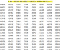 PART NUMBERS= 125XXXXX